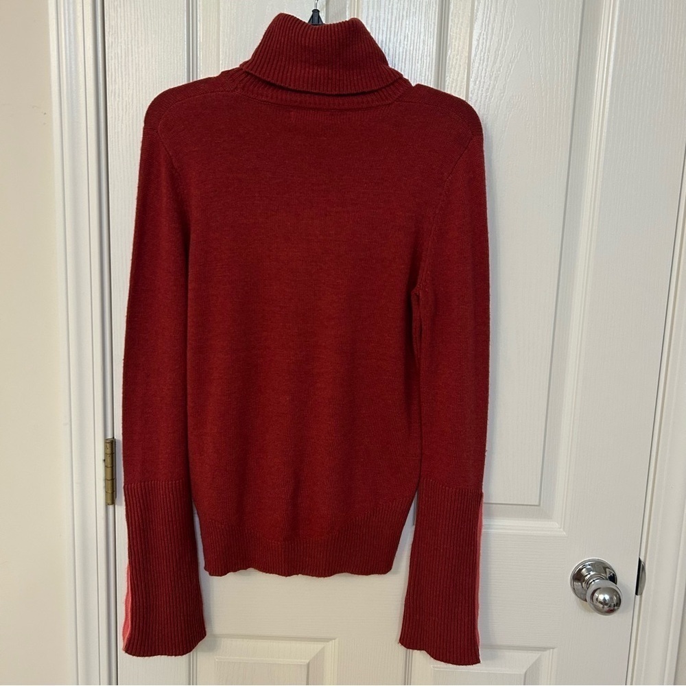 Ramy Brook Brianna Metallic Turtleneck Sweater in Cabernet Size M - Picture 5 of 7